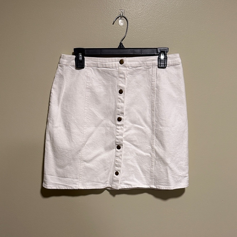 SugarLips White Jean Skirt Size Large